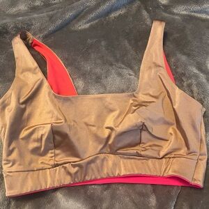 NWOT: YITTY Gold and Hot Pink Sport Bra